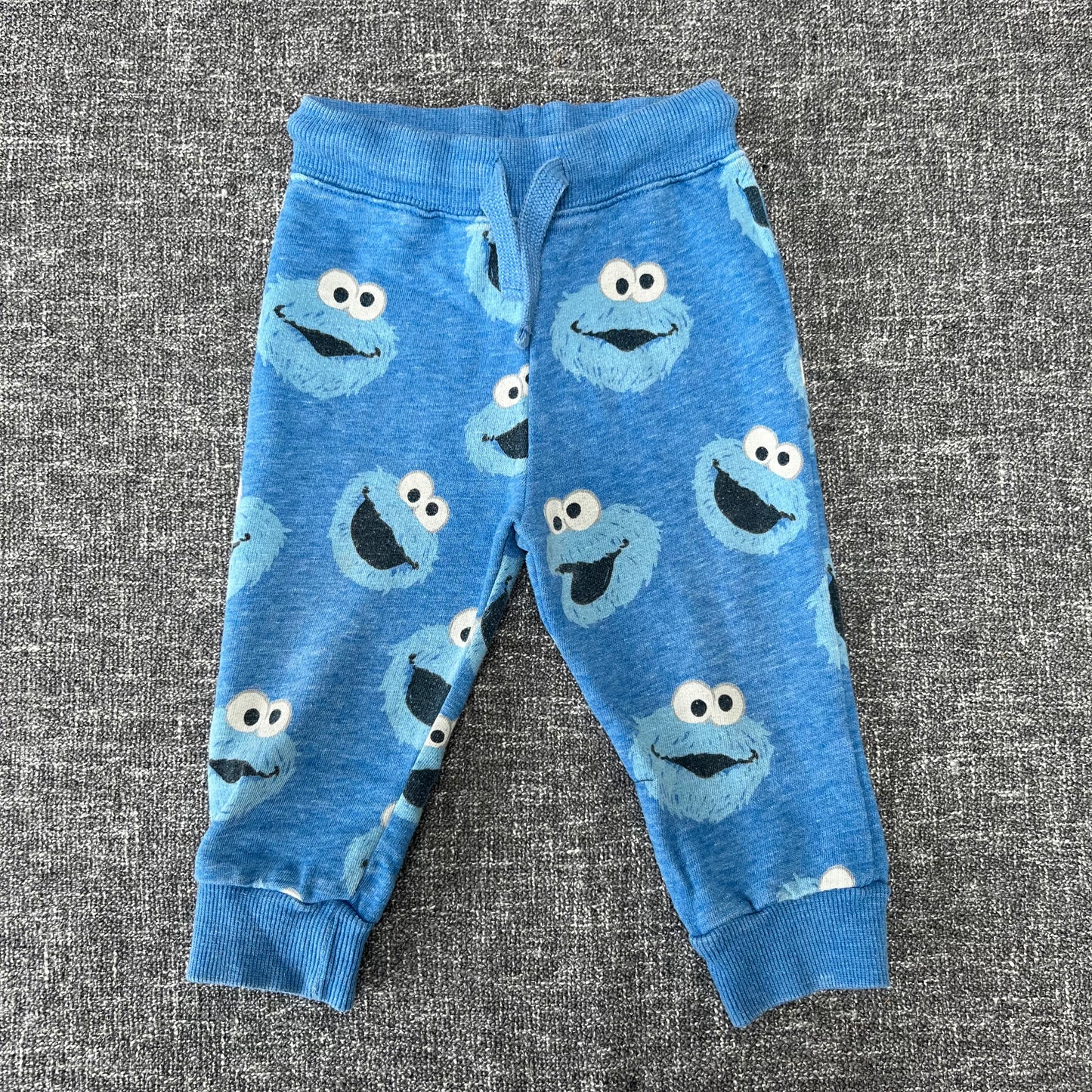 Boys 9-12 Month Blue Cookie Monster Print Joggers