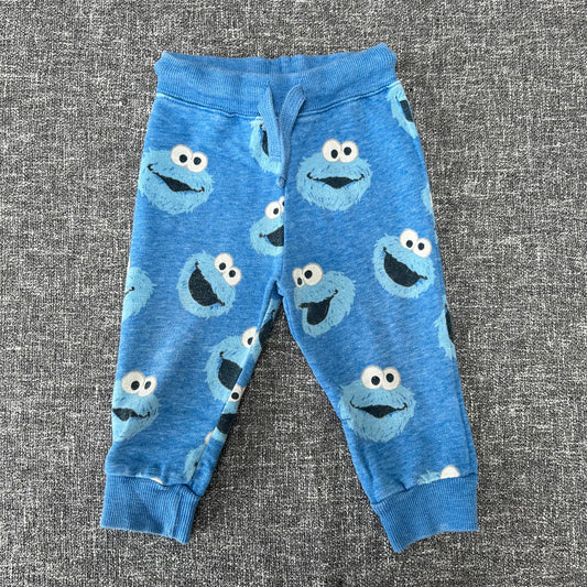 Boys 9-12 Month Blue Cookie Monster Print Joggers