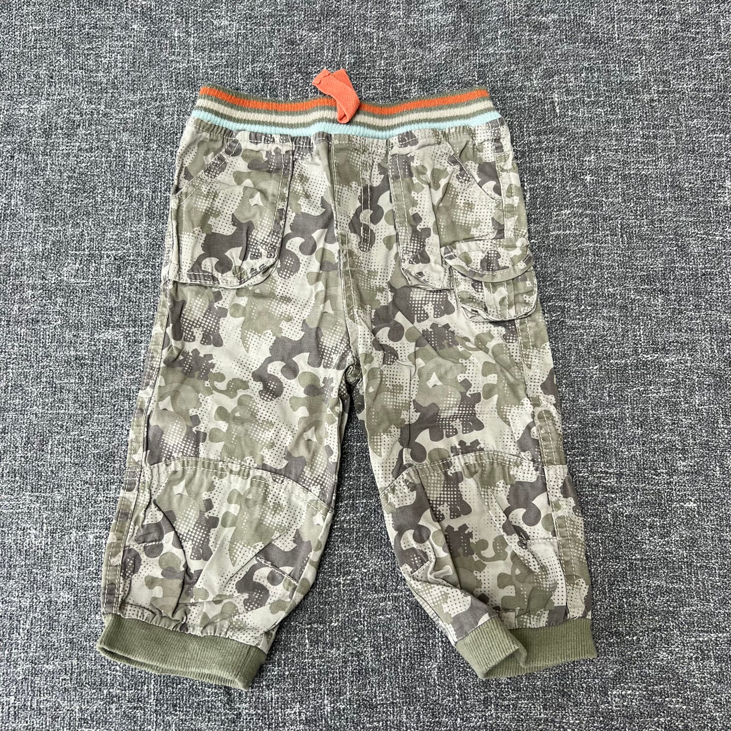 Boys 9-12 Month Green Camo Print Trousers