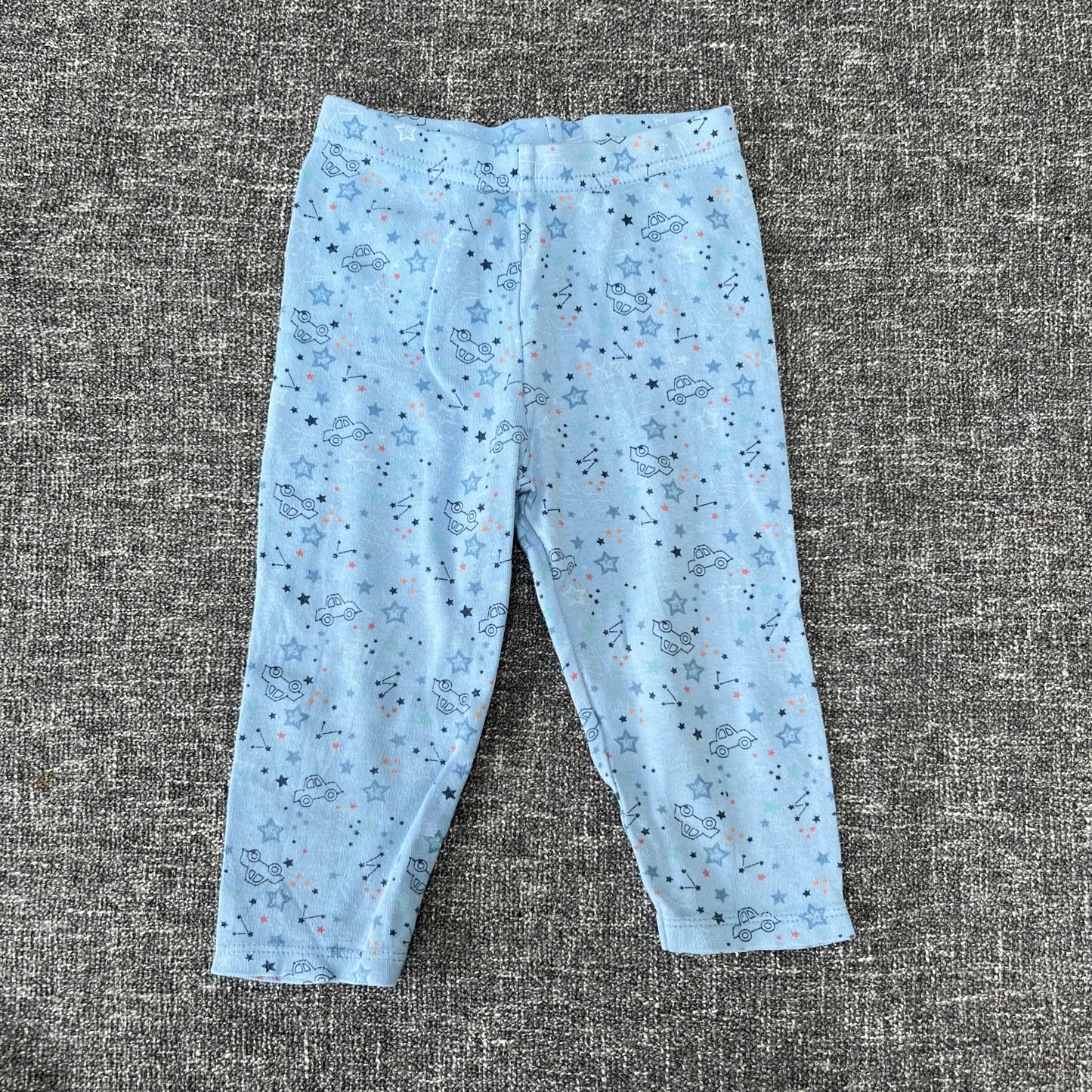 Boys 9-12 Month Blue Cars & Stars Print Jersey Trousers