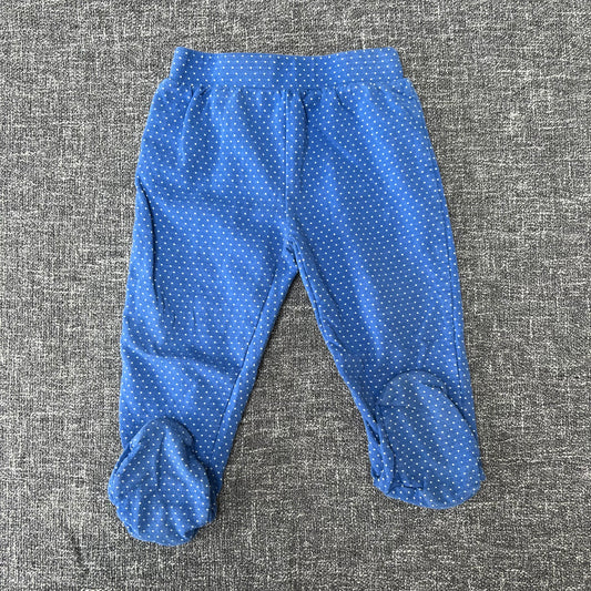 Boys 9-12 Month Blue With White Spots Footed Leggings