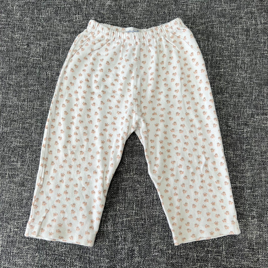 Boys 9-12 Month White Joggers With Brown Bear Foot Print