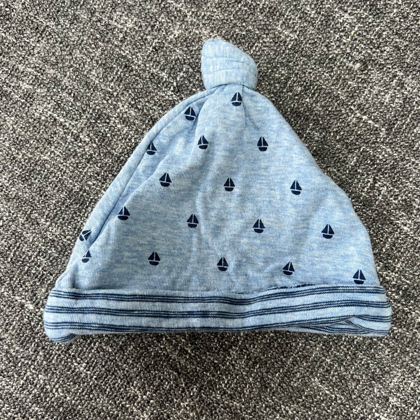 Boys 9-12 Month Blue Sailing Boat Print Hat