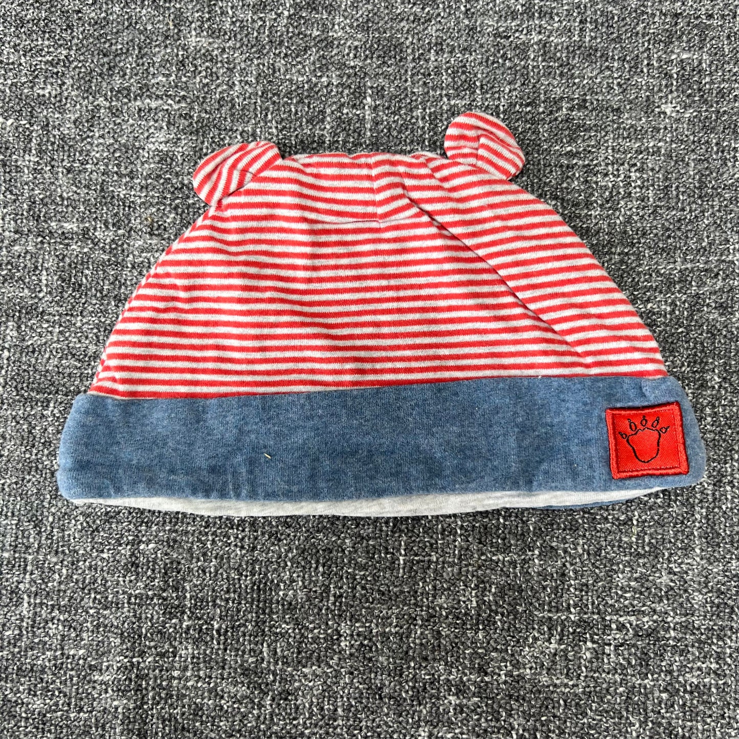 Boys 9-12 Month Red & Grey Striped Gruffalo Hat