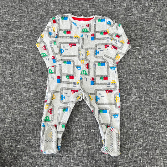 Boys 9-12 Month Grey Road & Truck Sleepsuit