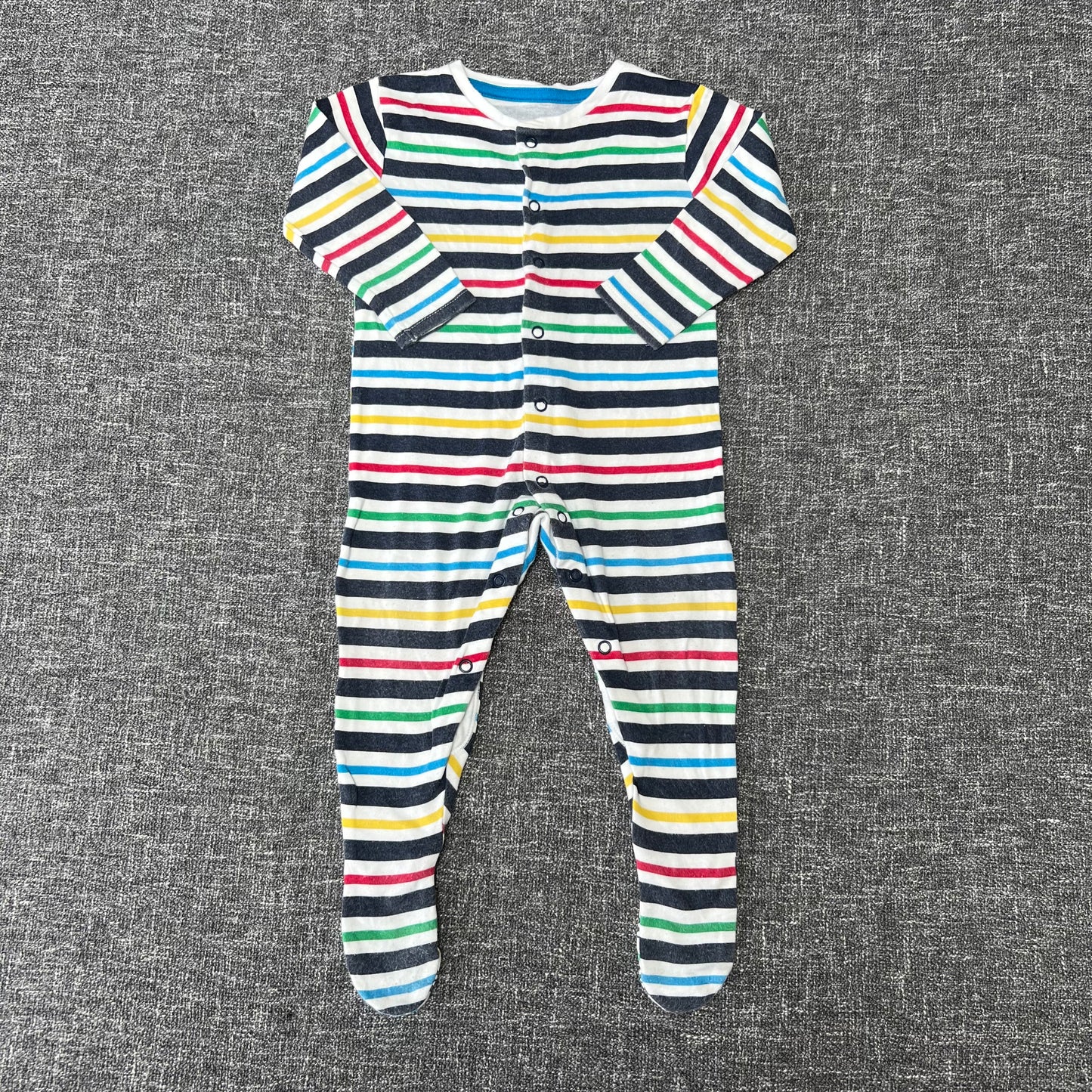 Boys 9-12 Month Multicoloured Striped Sleepsuit