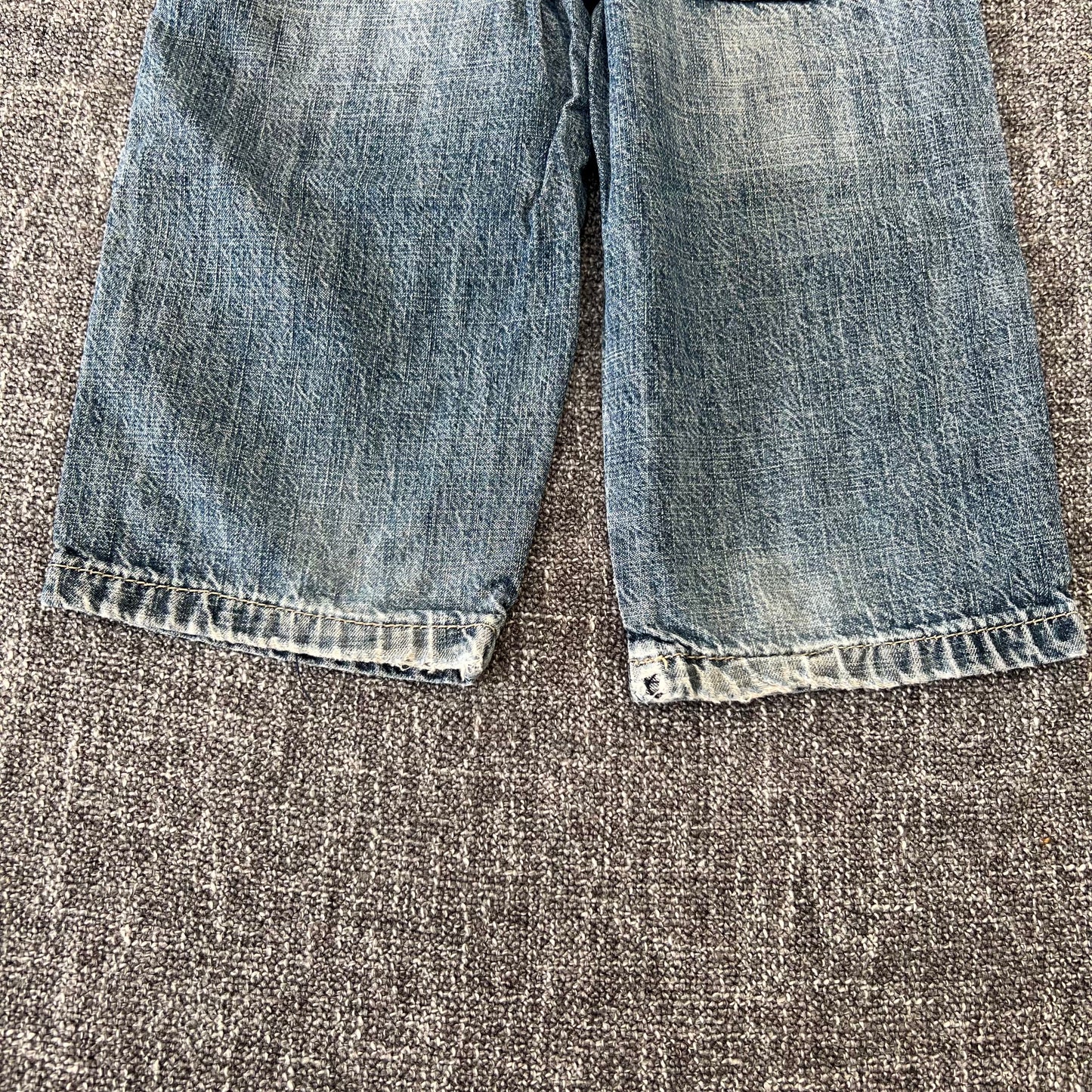 Boys 9-12 Month Blue Denim Jeans With Red Trim. (PIP)