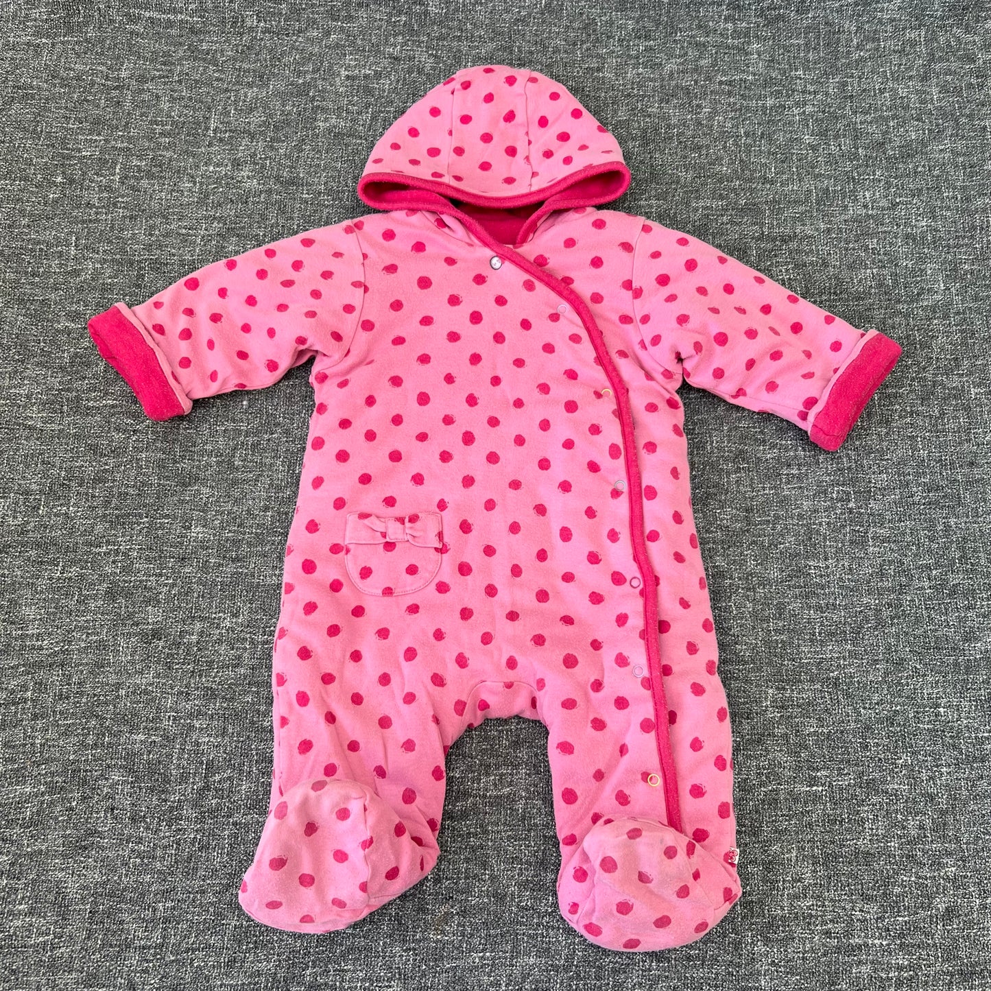 Girls 6-9 Month Pink Spot Pram Suit