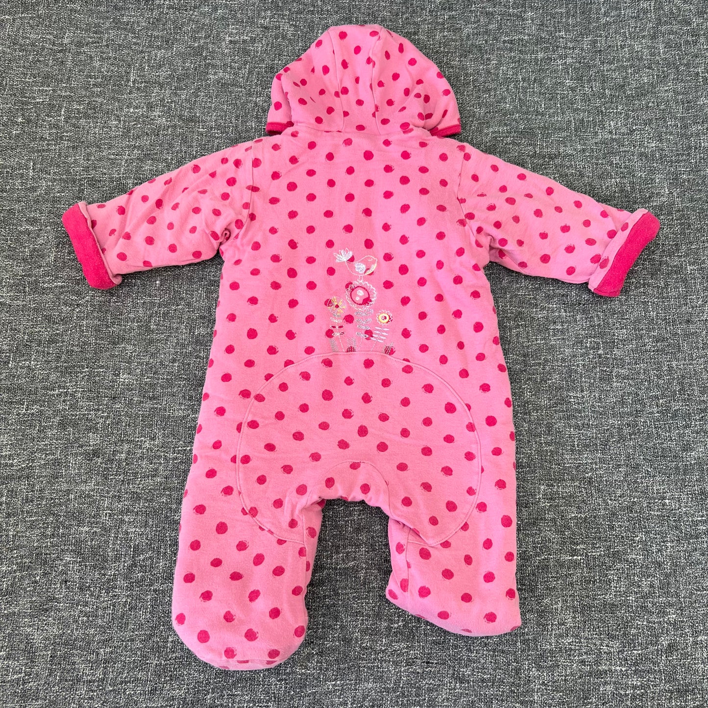 Girls 6-9 Month Pink Spot Pram Suit