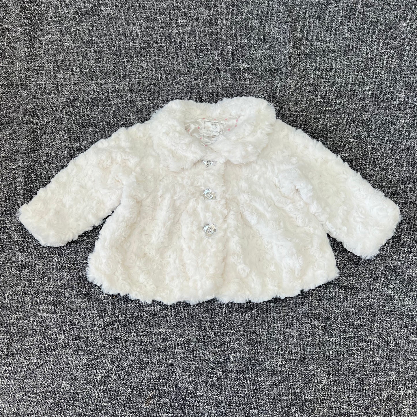 Girls 6-9 Month White Fluffy Jacket