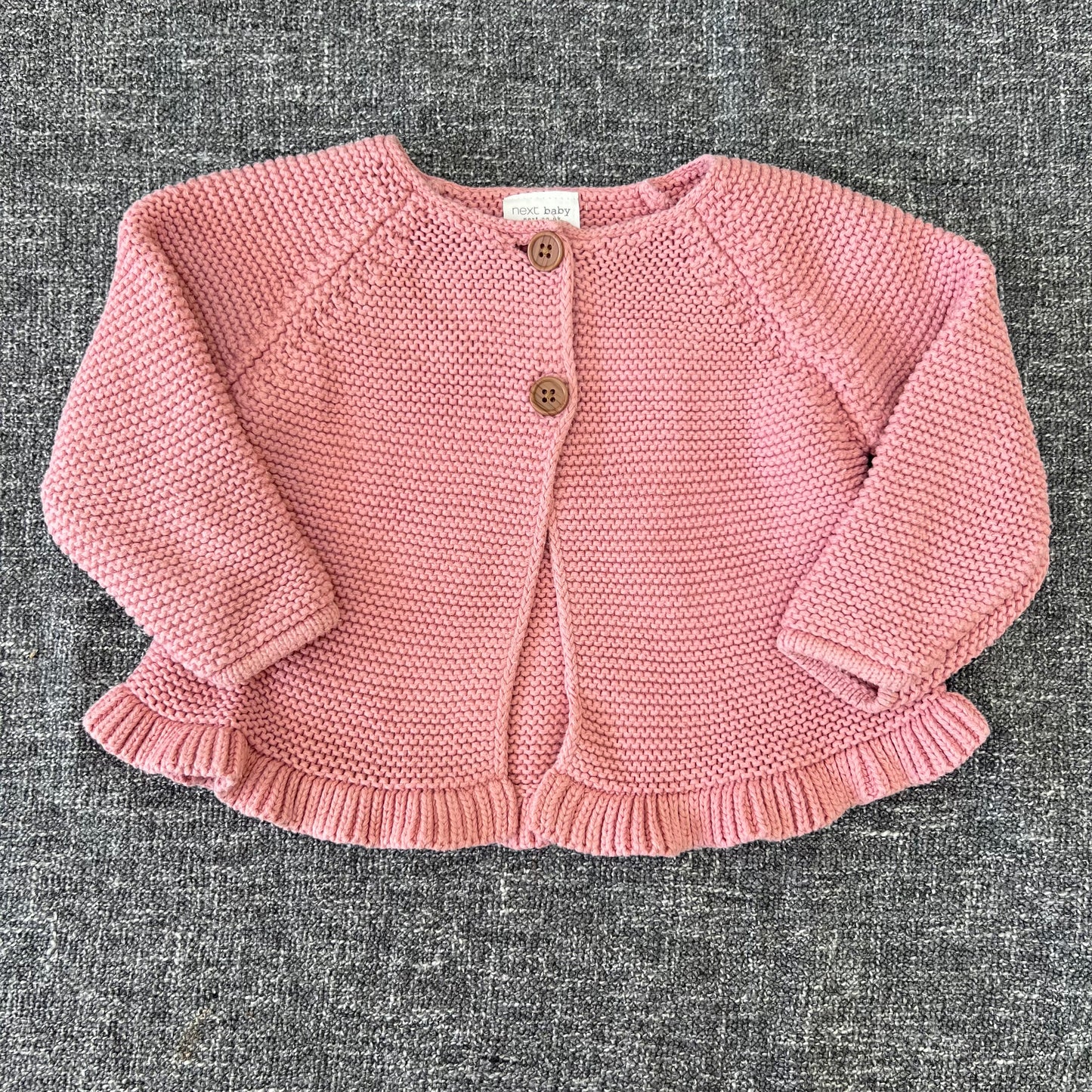 Girls 6-9 Month Pink Knitted Cotton Cardigan