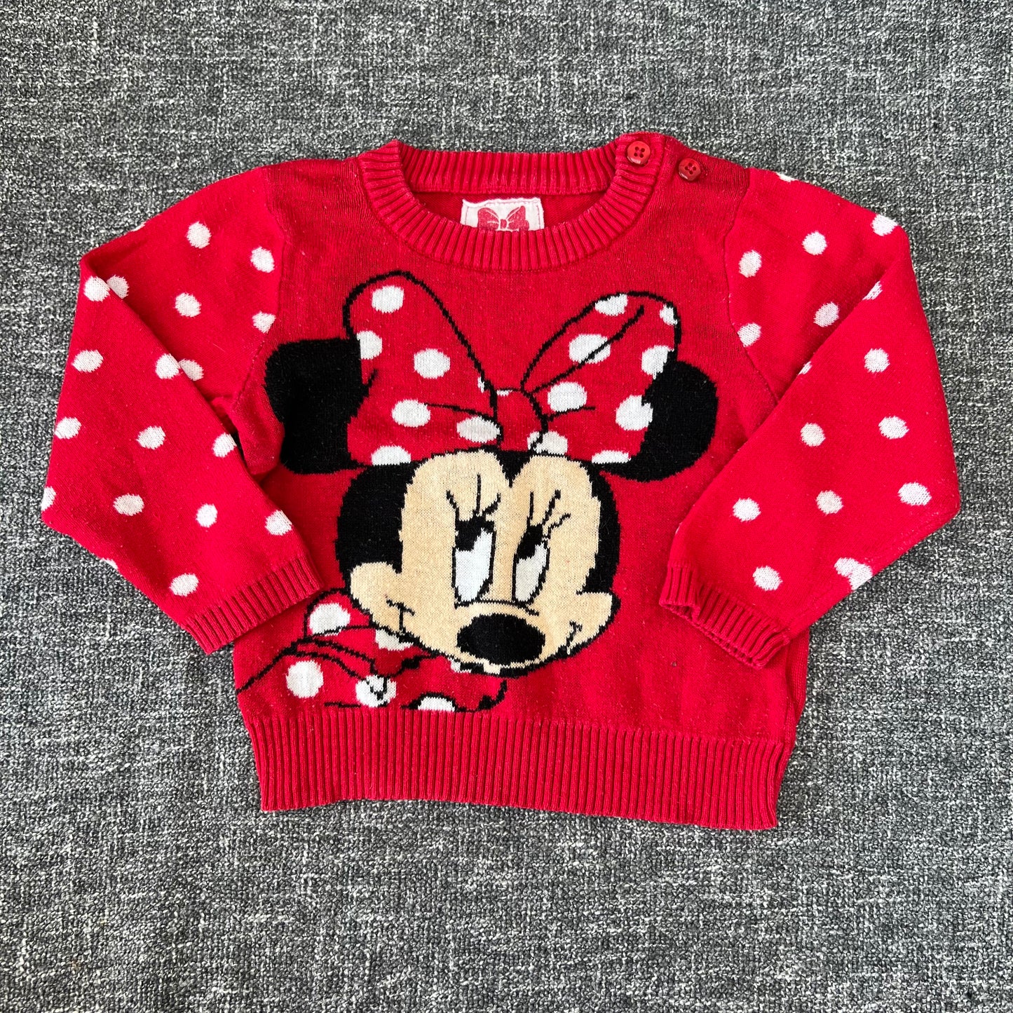 Girls 6-9 Month Red Disney Minnie Mouse Jumper With white Spots