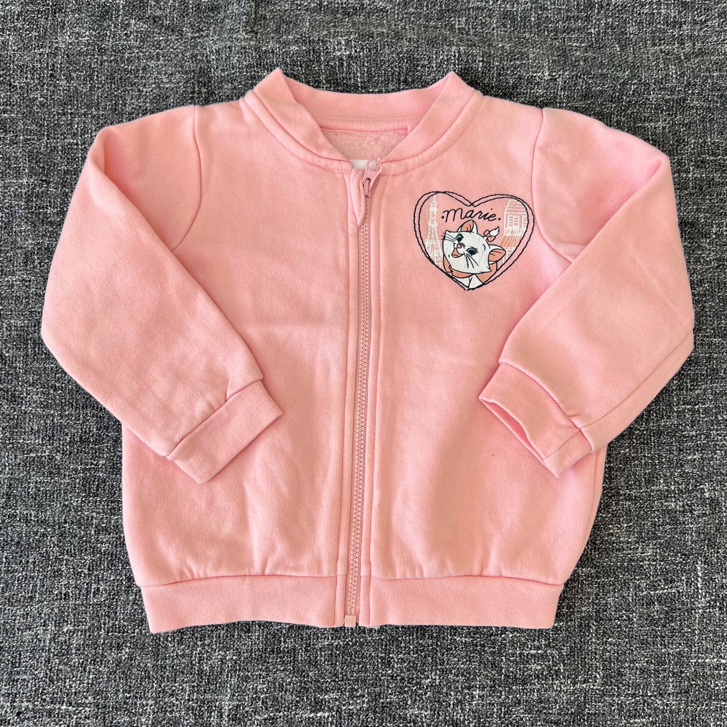 Girls 6-9 Month Girls Pink Disney Aristocats Marie Zip Front Cardigan