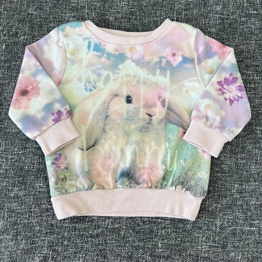 Girls 6-9 Month Pink "Happy Bunny" Sweatshirt Jumper