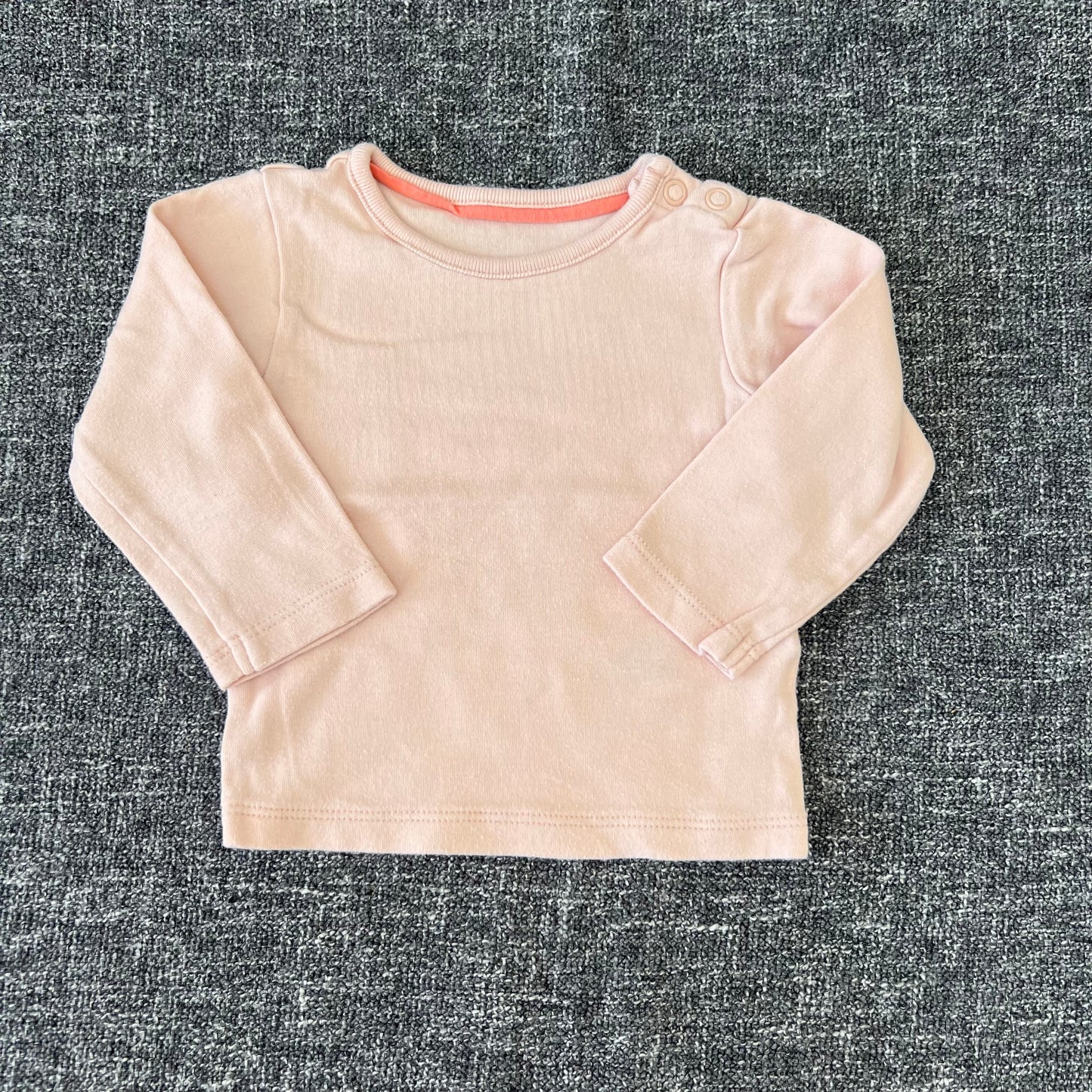 Girls 6-9 Month Plain Peach Long Sleeved Top