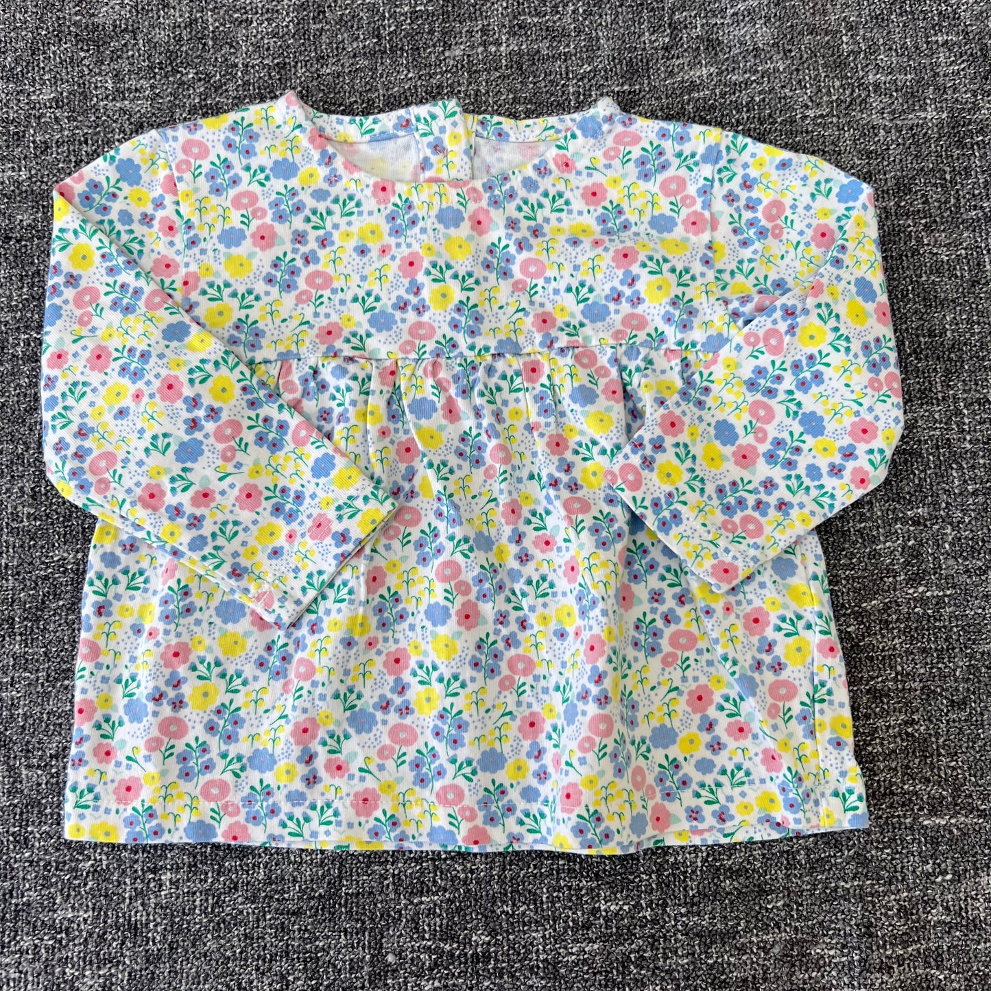 Girls 6-9 Month White Floral Print Long Sleeved Top