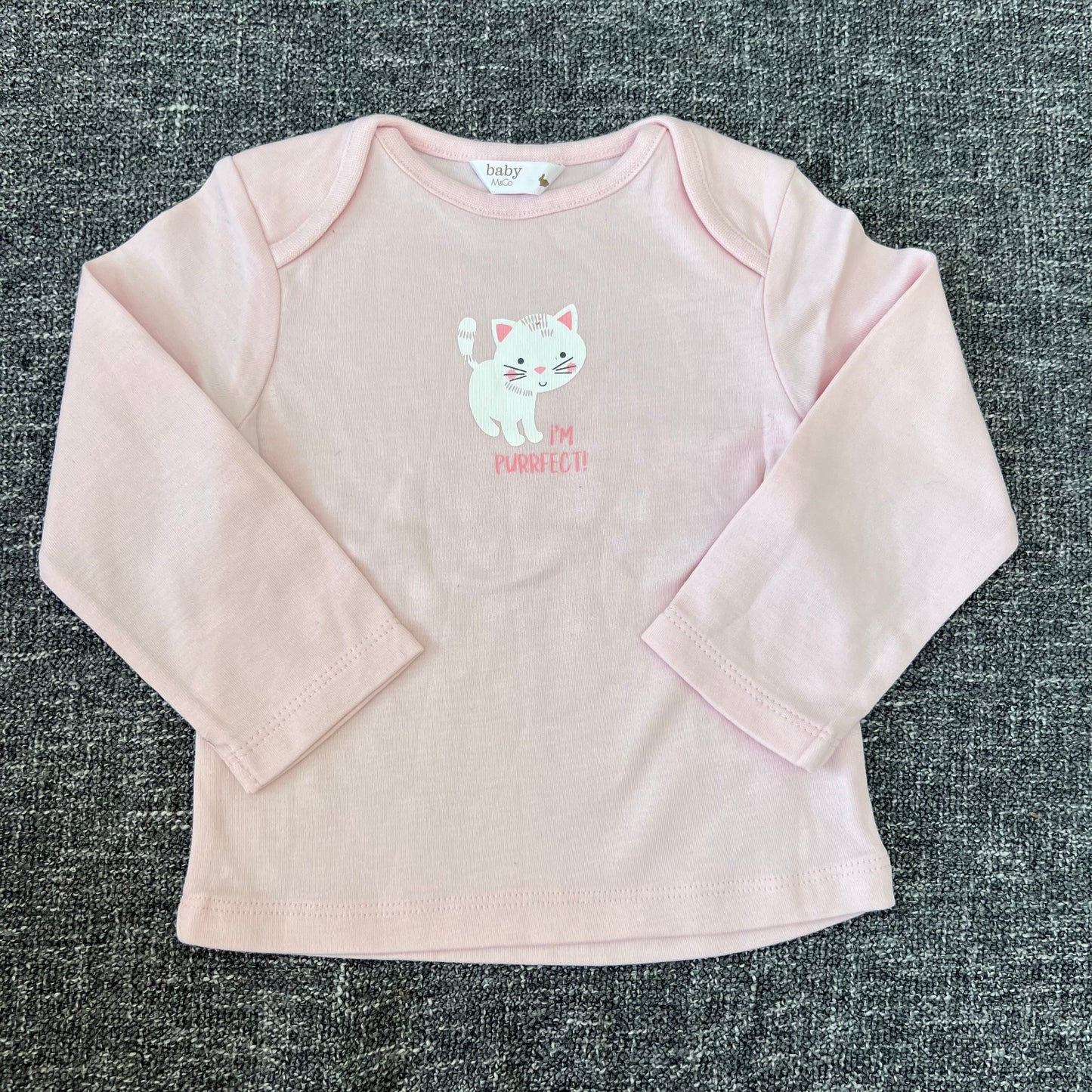 Girls 6-9 Month Pink "I'm Perfect!" Long Sleeved Top