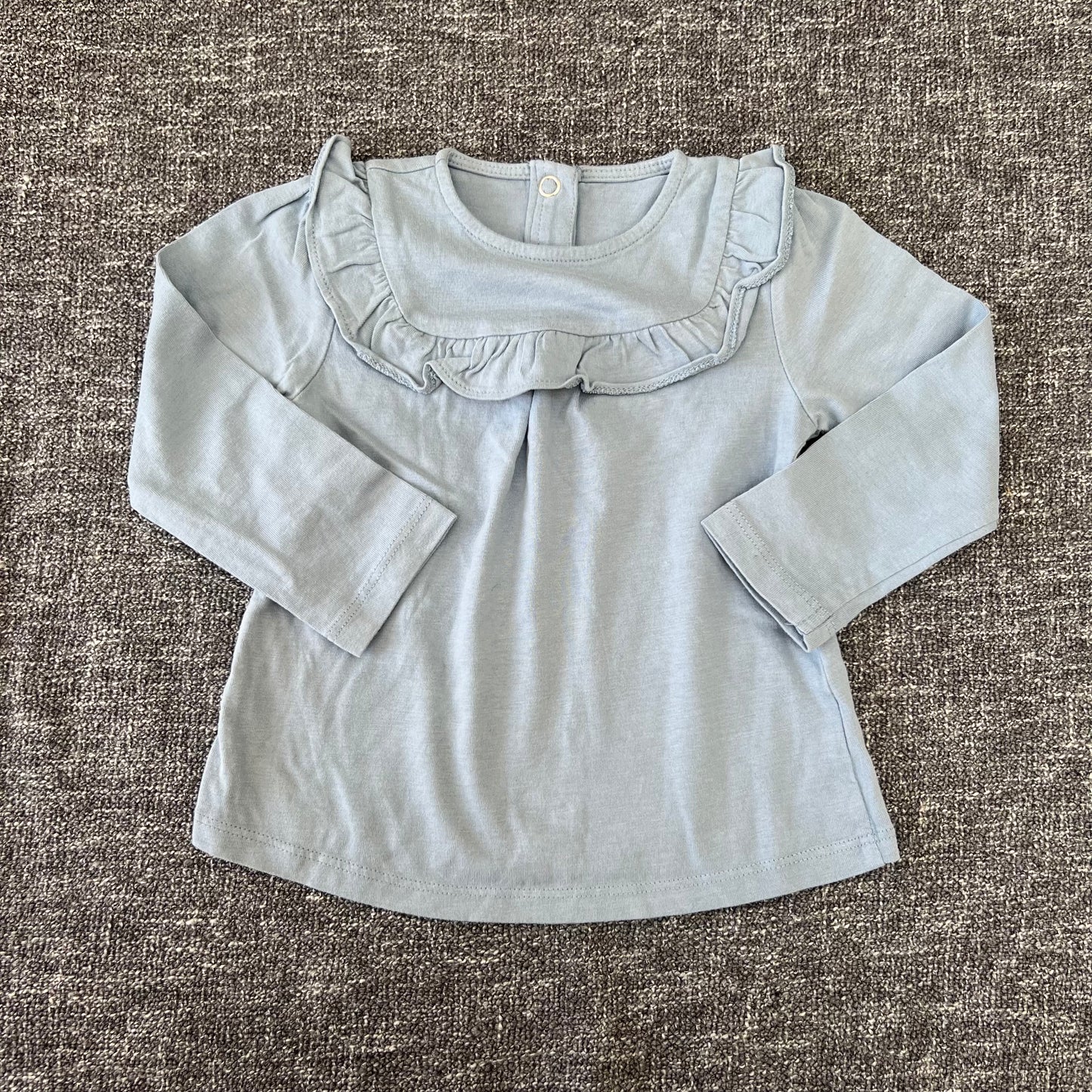 Girls 6-9 Month Plain Blue Long Sleeved Top