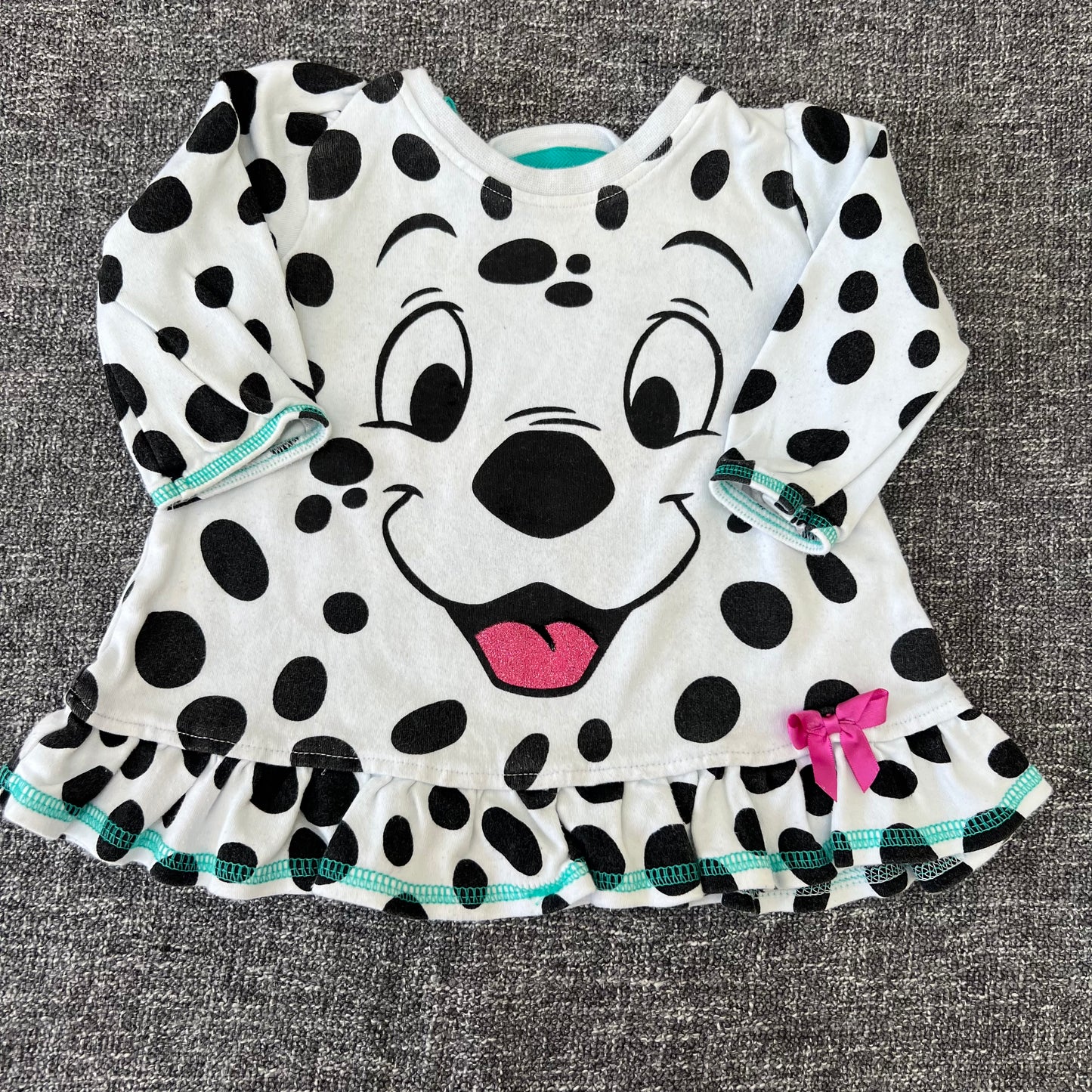 Girls 6-9 Month White & Black Spot Disney 101 Dalmatians Long Sleeved