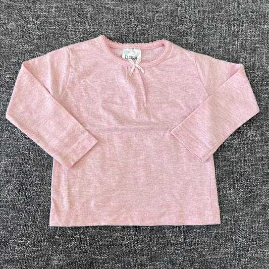 Girls 6-9 Month Plain Pink Long Sleeved Top