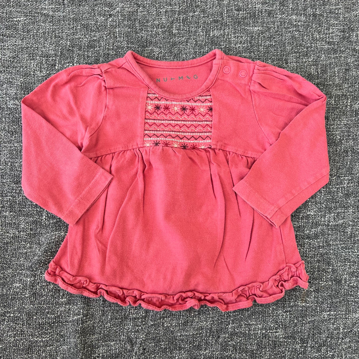 Girls 6-9 Month Pink Long Sleeved Top