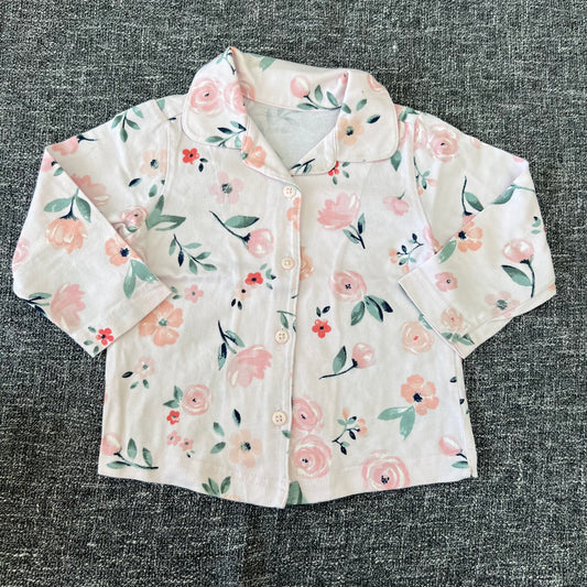 girls 6-9 Month Pink Floral Patterned Shirt Top