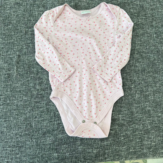 Girls 6-9 Month Pink Long Sleeved Bodysuit With Floral Print