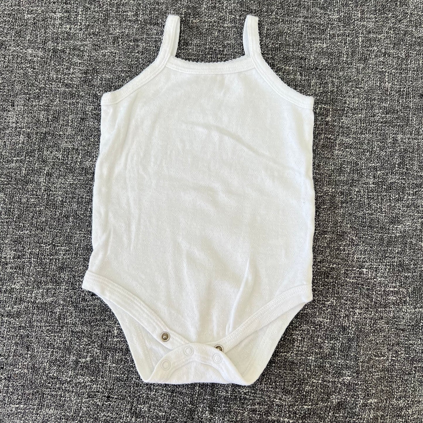 Girls 6-9 Month White Sleeveless Bodysuit