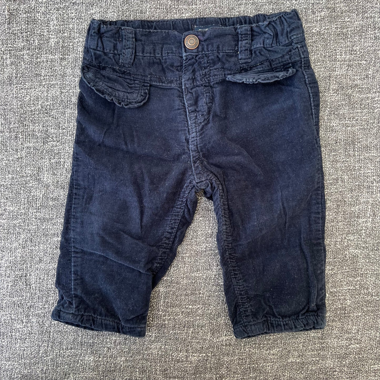 Girls 6-9 Month Blue Cord Trousers Fully Lined