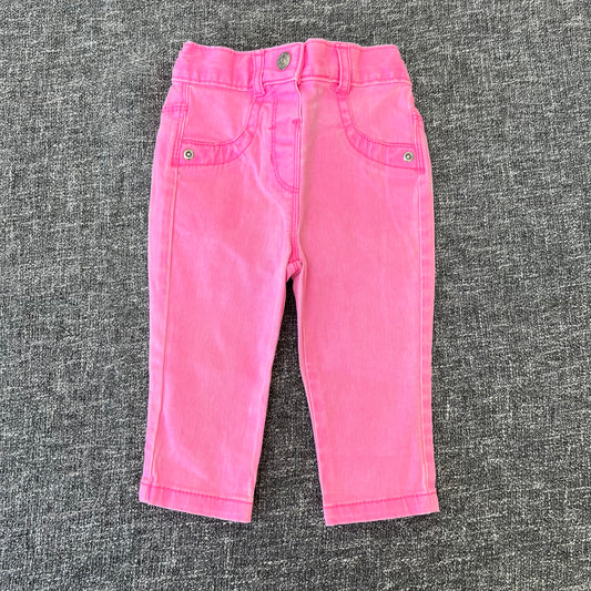 Girls 6-9 Month Fluorescent Pink Jeans