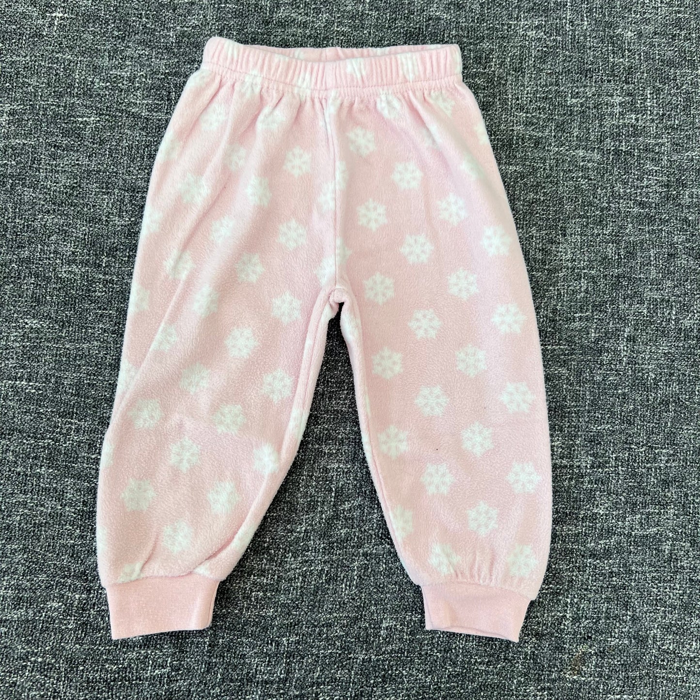 Girls 6-9 Month Pink & White Fleece Trousers