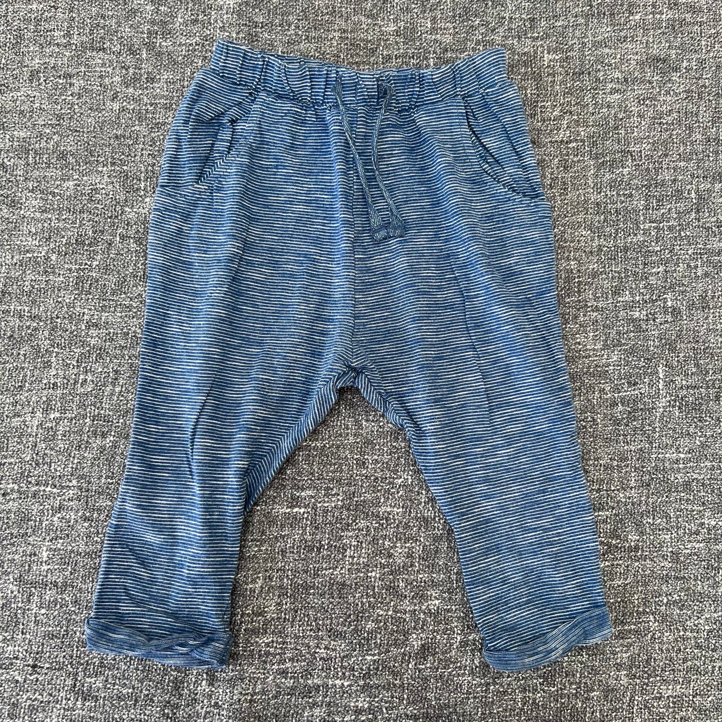 Girls 6-9 Month Blue & White Striped Joggers