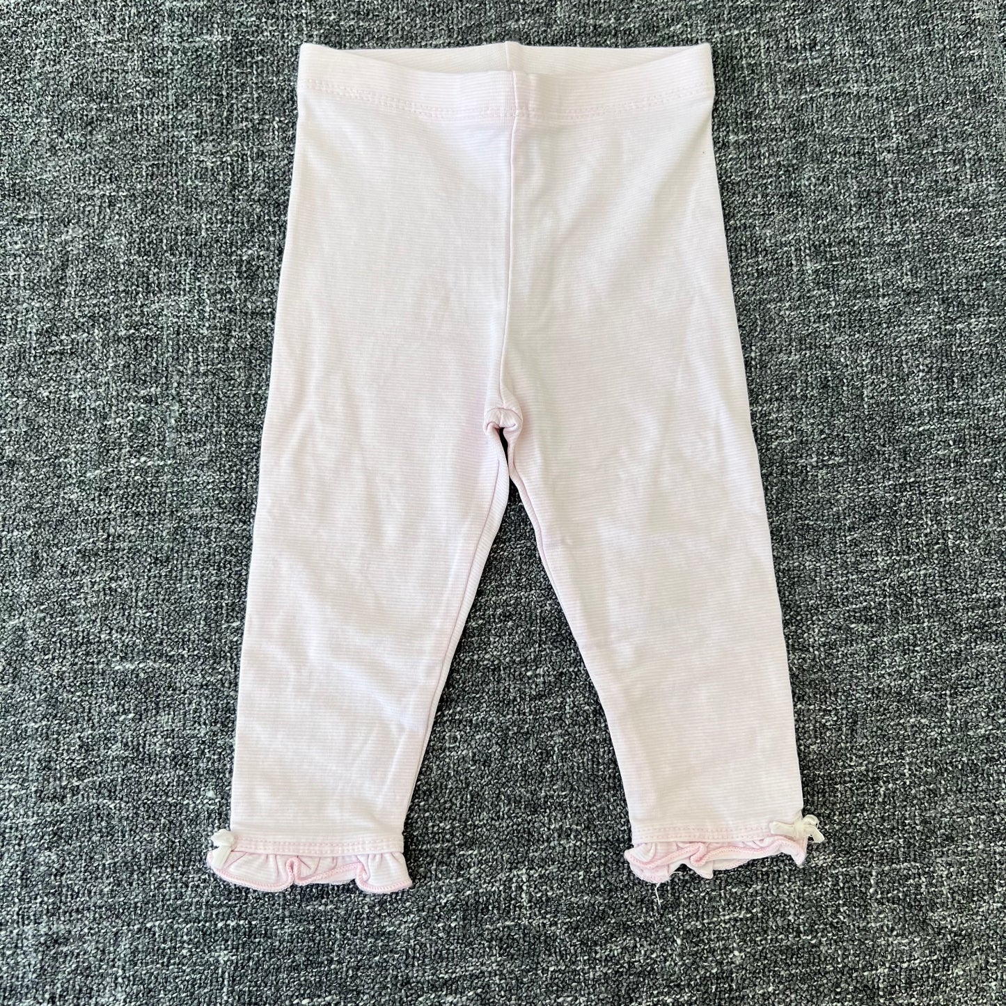 Girls 6-9 Month Pink & White Striped Leggings