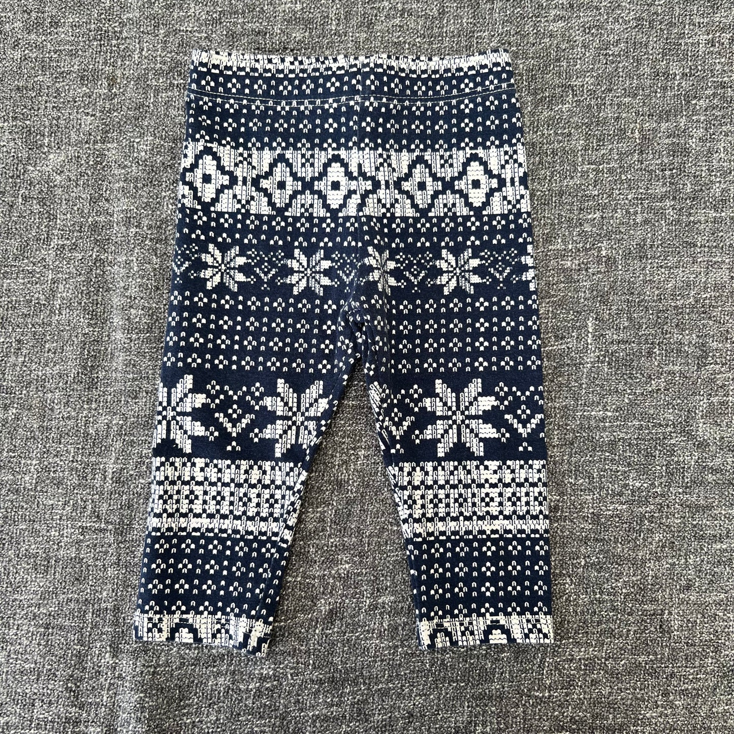 Girls 6-9 Month Blue & White Geometric Patterned Leggings