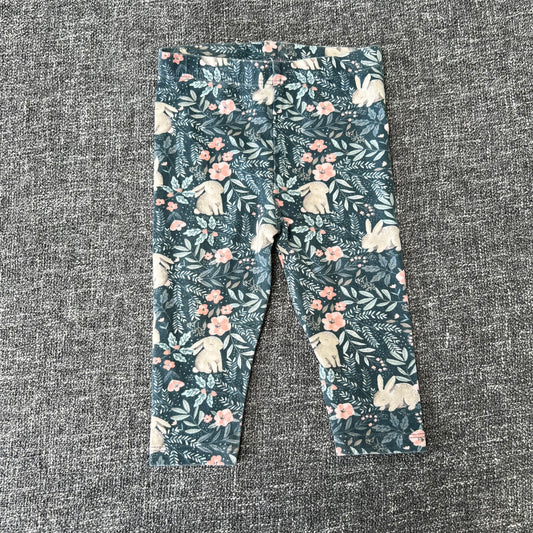 Girls 6-9 Month Blue Bunny Print Leggings