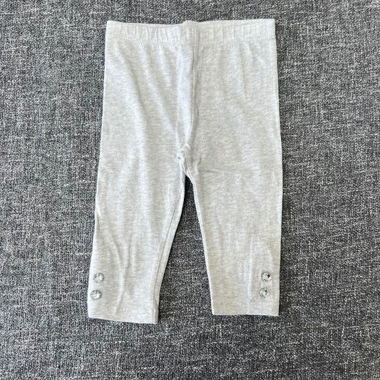 Girls 6-9 Month Plain Grey Leggings With Gem Detail