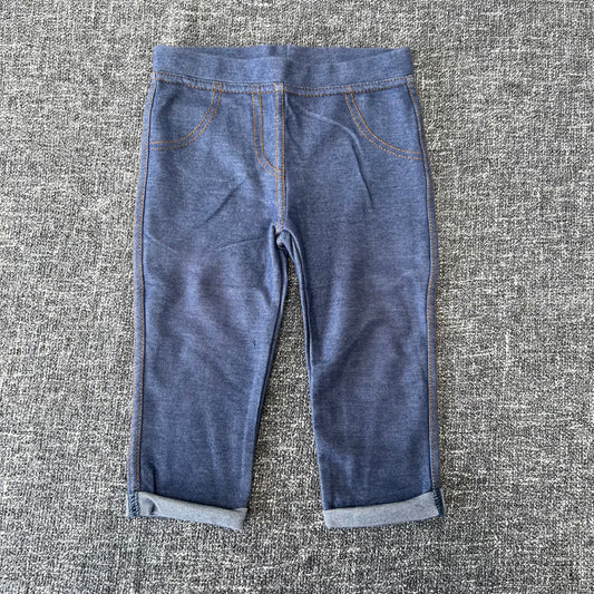 Girls 6-9 Month Blue Denim Style Leggings