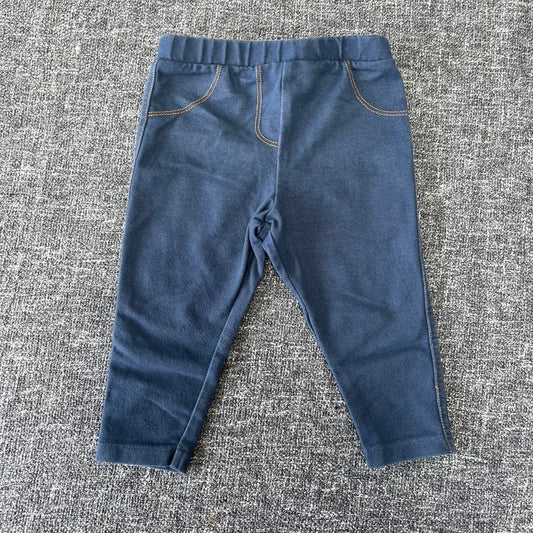 Girls 6-9 Month Plain Blue Leggings