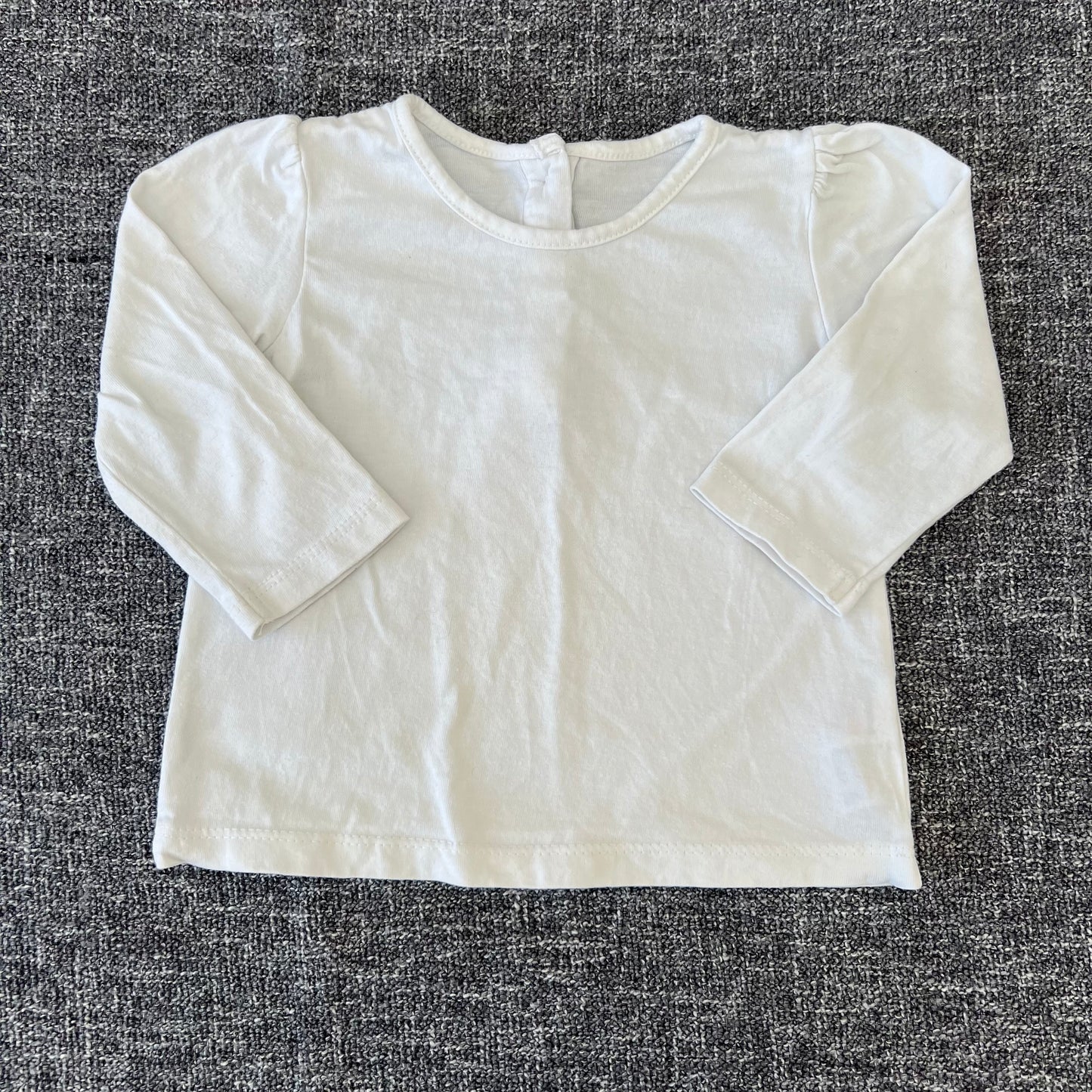 Girls 6-9 Month Plain White Long Sleeved Top