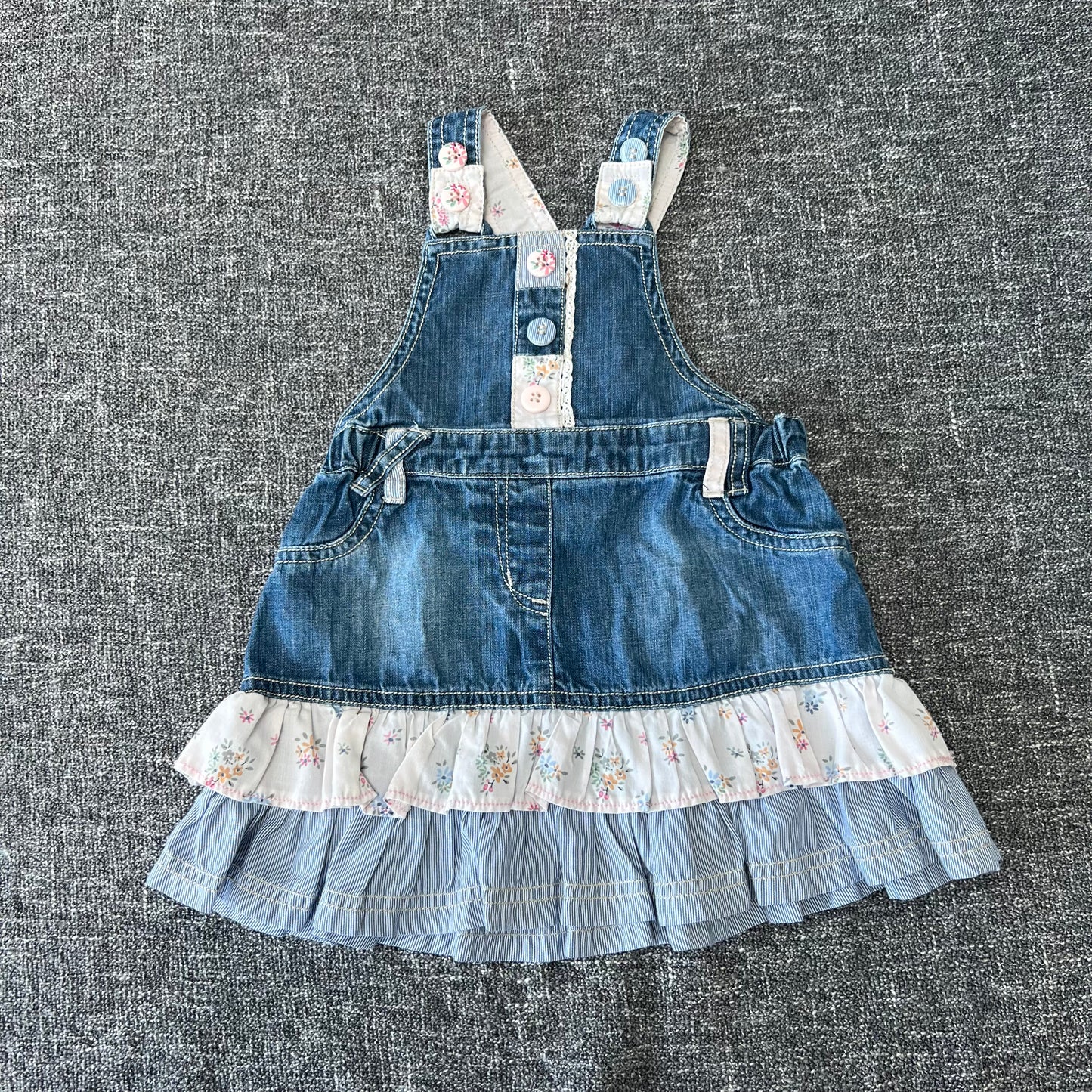 Girls 6-9 Month Denim Pinafore Dress