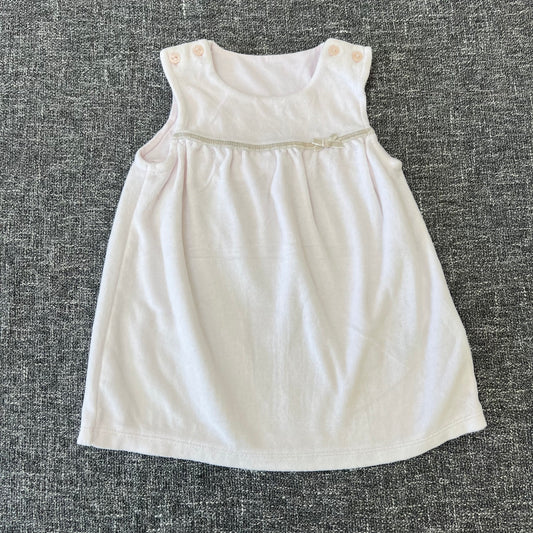 Girls 6-9 Month Pale Pink Velour Pinafore Dress