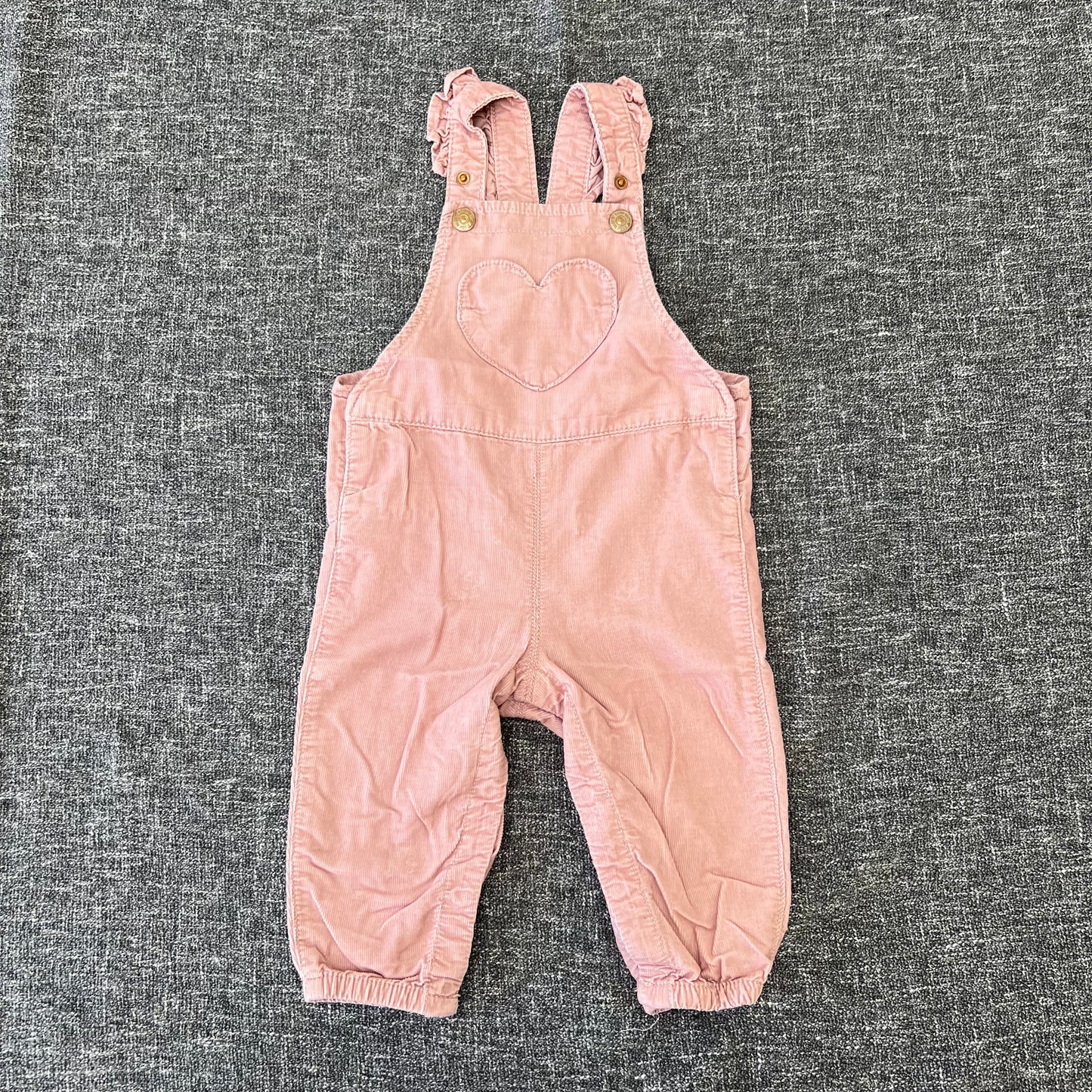 Girls 6-9 Month Pink Cord Dungarees