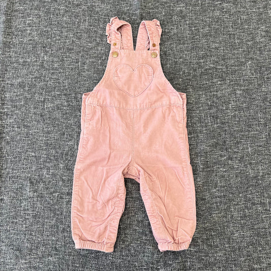 Girls 6-9 Month Pink Cord Dungarees