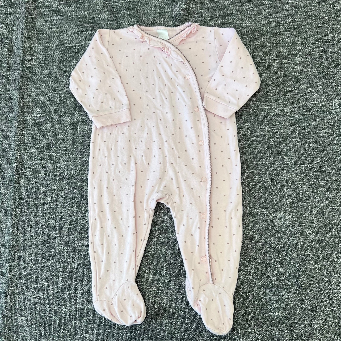 Girls 6-9 Month Pink With Brown Spots Sleepsuit