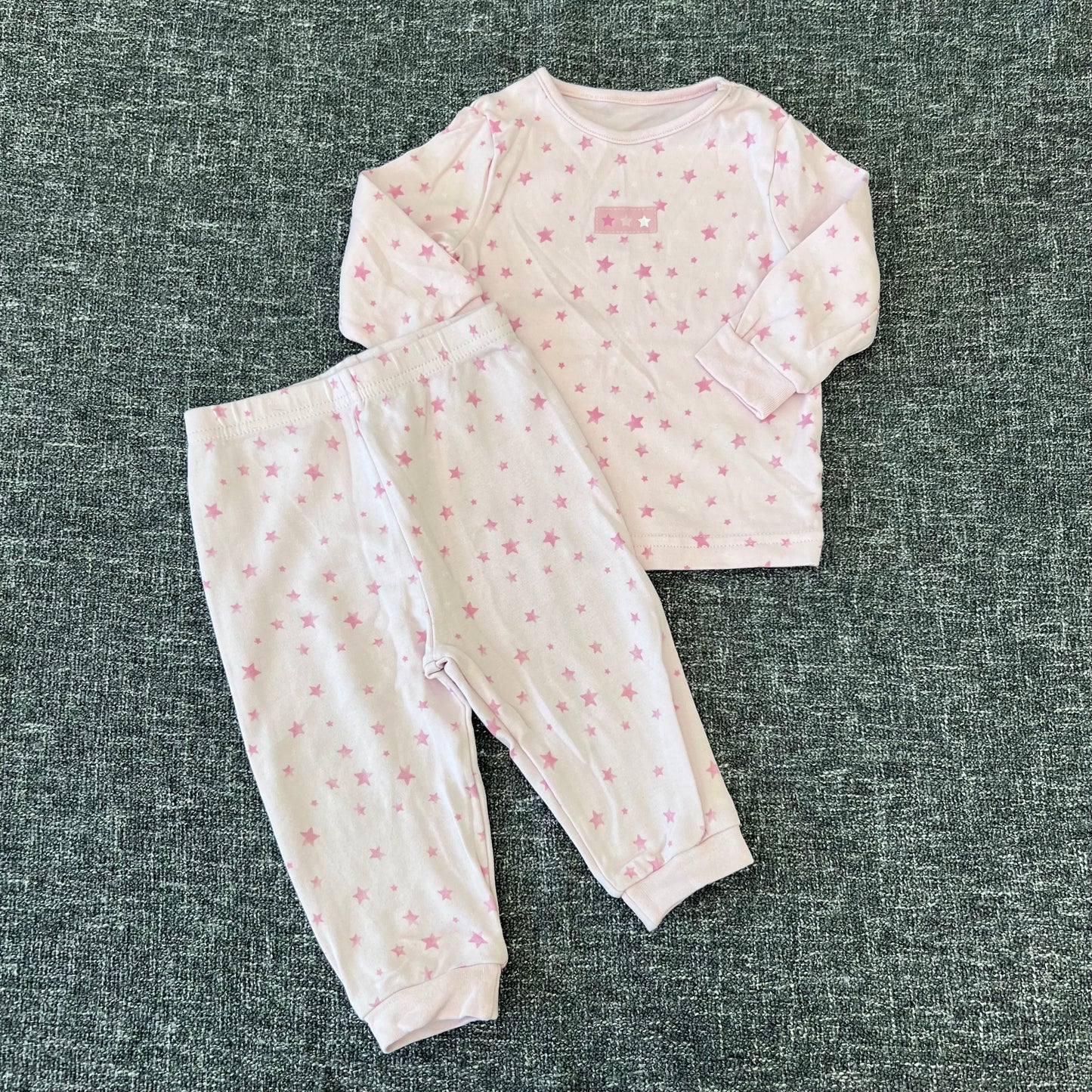 Girls 6-9 Month Pink Star Print Pjs