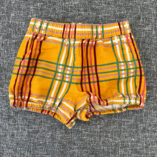 Girls 6-9 Month Yellow Checked Cord Shorts