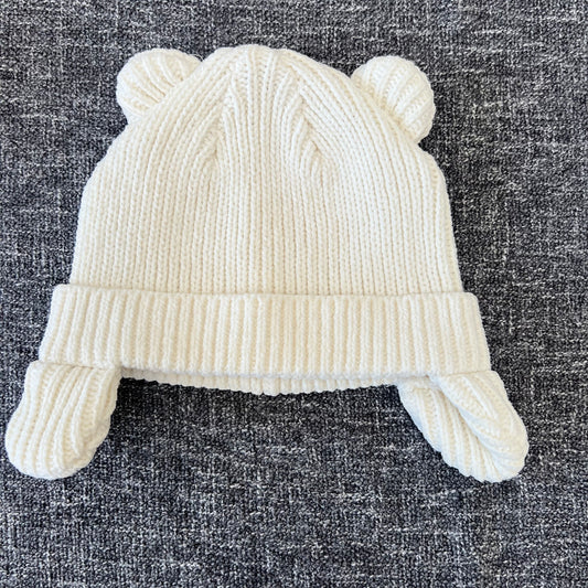 Girls / Boys 6-9 Month Plain Cream Knitted Hat