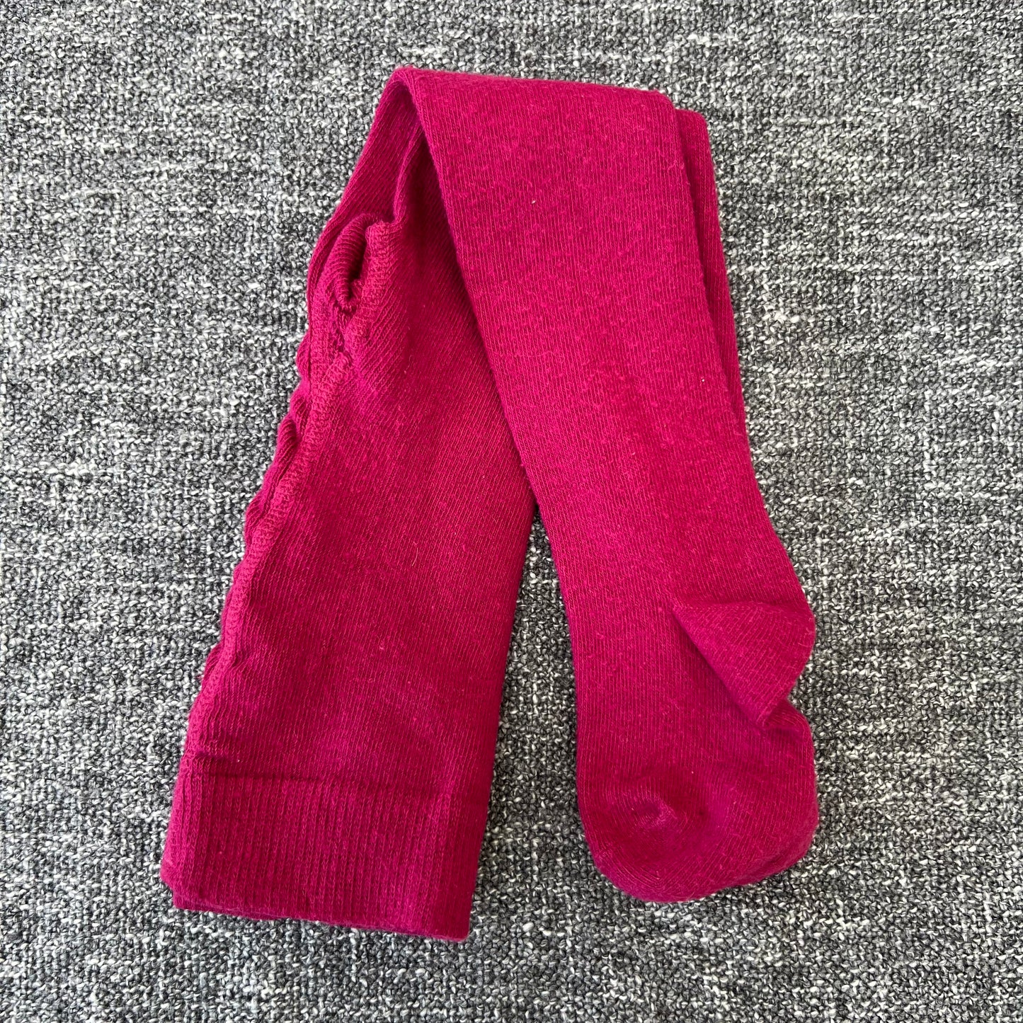 Girls 6-9 Month Plain Dark Pink Tights