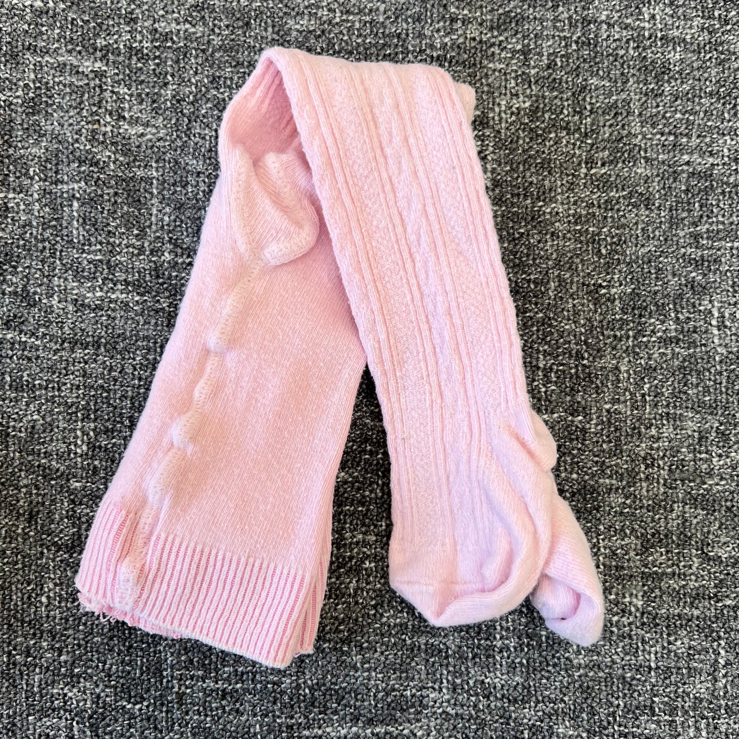 Girls 6-9 Month Pale Pink Ribbed Tights