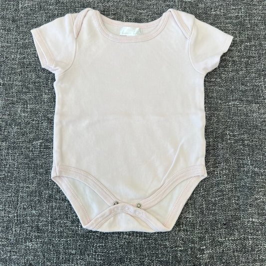 Girls 6-9 Month Plain Pale Pink Short Sleeved Bodysuit